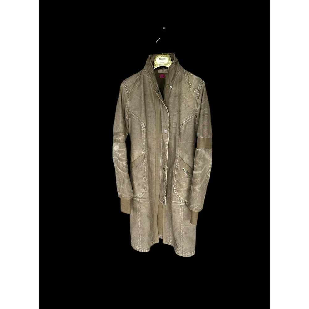 Vintage Y2K Triple Five Soul Military Trench Coat Women's Medium Olive Green